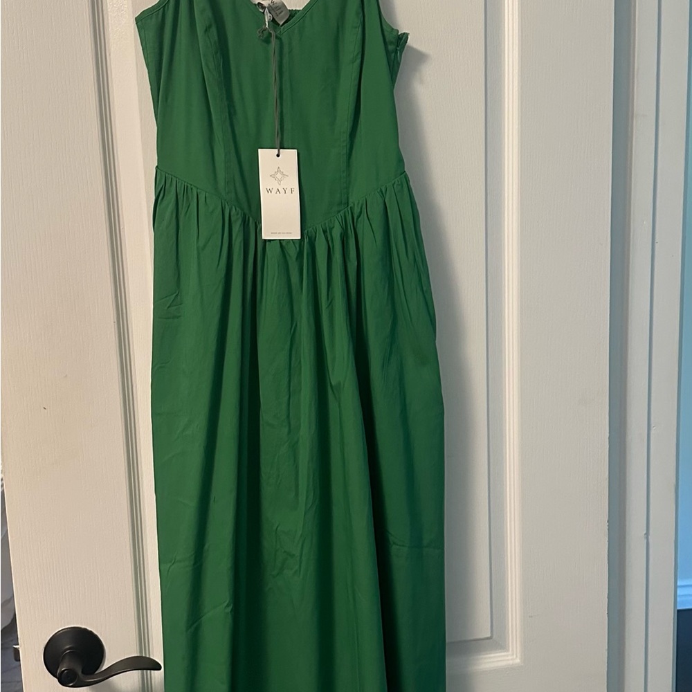WAYF Emerald Green Sleeveless Maxi Dress